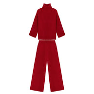 Damen Softer Strickpullover und lässige Hosen im Set WW