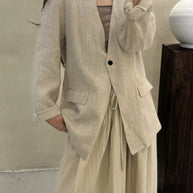 Damen Relaxed Fit Leinen Blazer WW