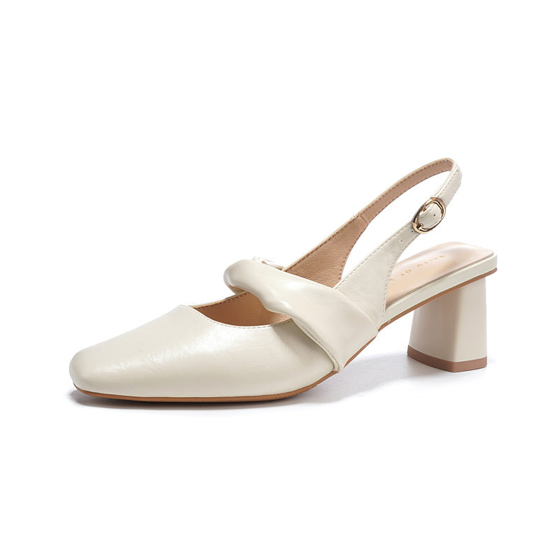 Damen Slingback Block-Absatzschuhe mit dekorativem Twist WW