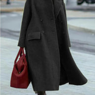 Damen Oversized Wollmantel mit doppelter Knopfleiste und Stehkragen WW