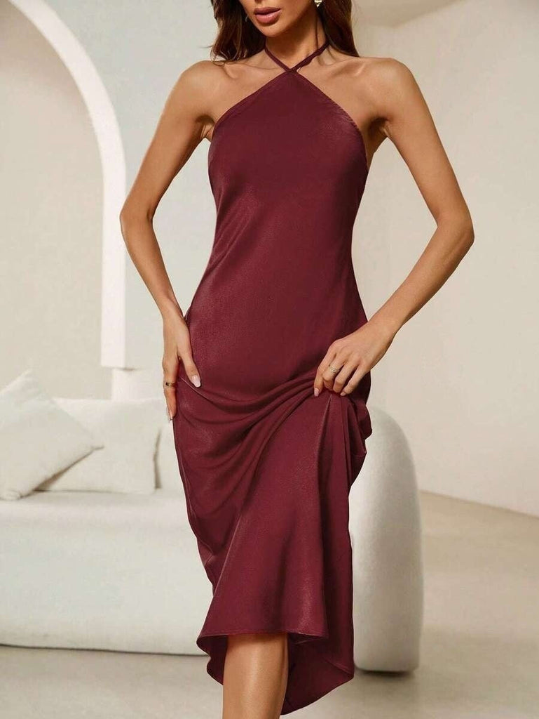 WW | Satin Slip Sexy Abend Lang Kleid