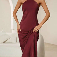 WW | Satin Slip Sexy Abend Lang Kleid