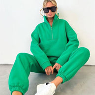 Damen Sportliche Pullover-Set mit hohem Kragen WW