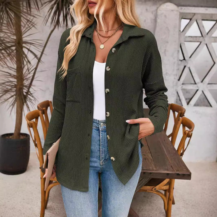 Damen Cardigan mit strukturiertem Rippdesign und übergroßen Knöpfen W&W Mode