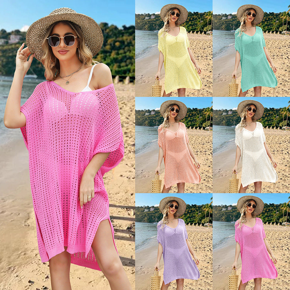 Damen Strandkleid mit luftiger Netzstruktur WW