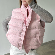 Damen Steppweste mit modischem Kragen und praktischen Taschen WW