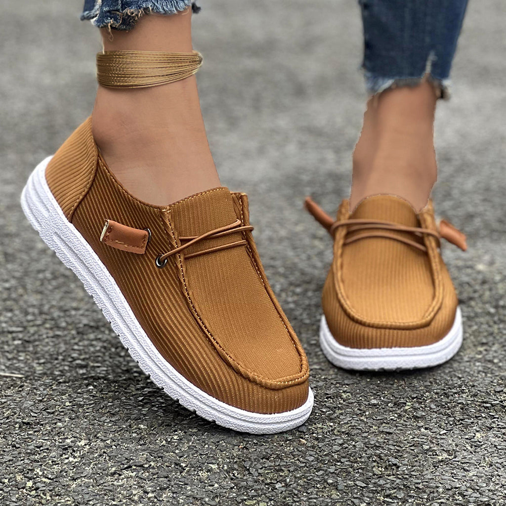Damen lässige Slip-On Schuhe mit elastischem Komfort WW
