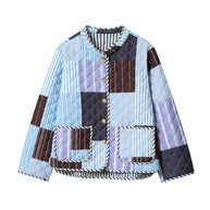 Damen Steppjacke mit buntem Patchwork-Design WW