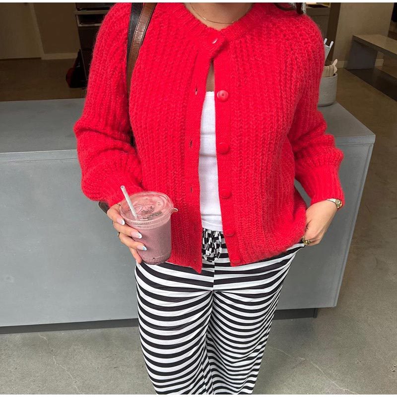 Damen Strickjacke mit klassischer Knopfleiste und Raglanärmeln WW