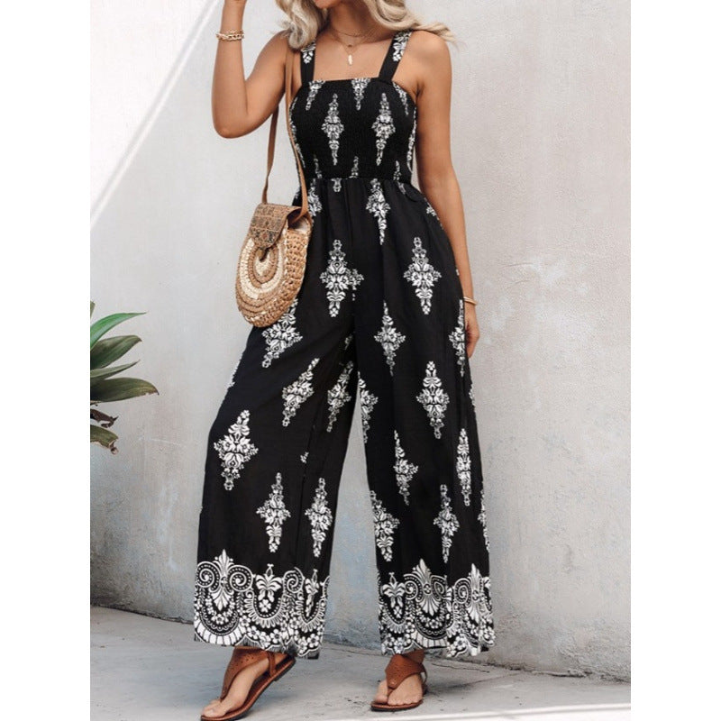 Damen Rüschenoberteil Weites Bein Jumpsuit WW