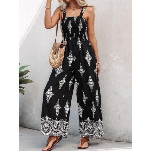 Damen Rüschenoberteil Weites Bein Jumpsuit WW