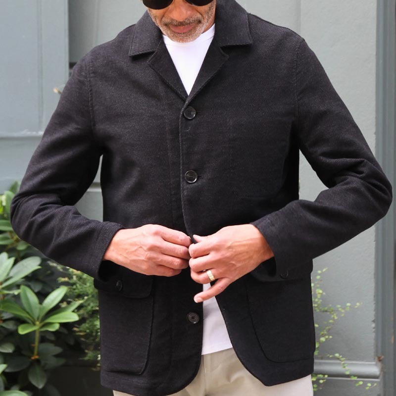 Herren eleganter Leinenblazer mit mehrfachen Taschen WW