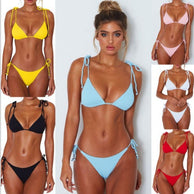 Femme Einstellbares String-Bikini-Set WW