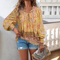 Damen Blusenshirt mit floralem Design und lässigem Schnitt WW