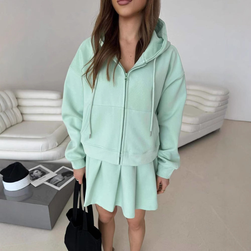 Damen Sportives Hoodie und Rock Set WW