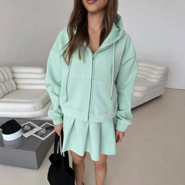 Damen Sportives Hoodie und Rock Set WW