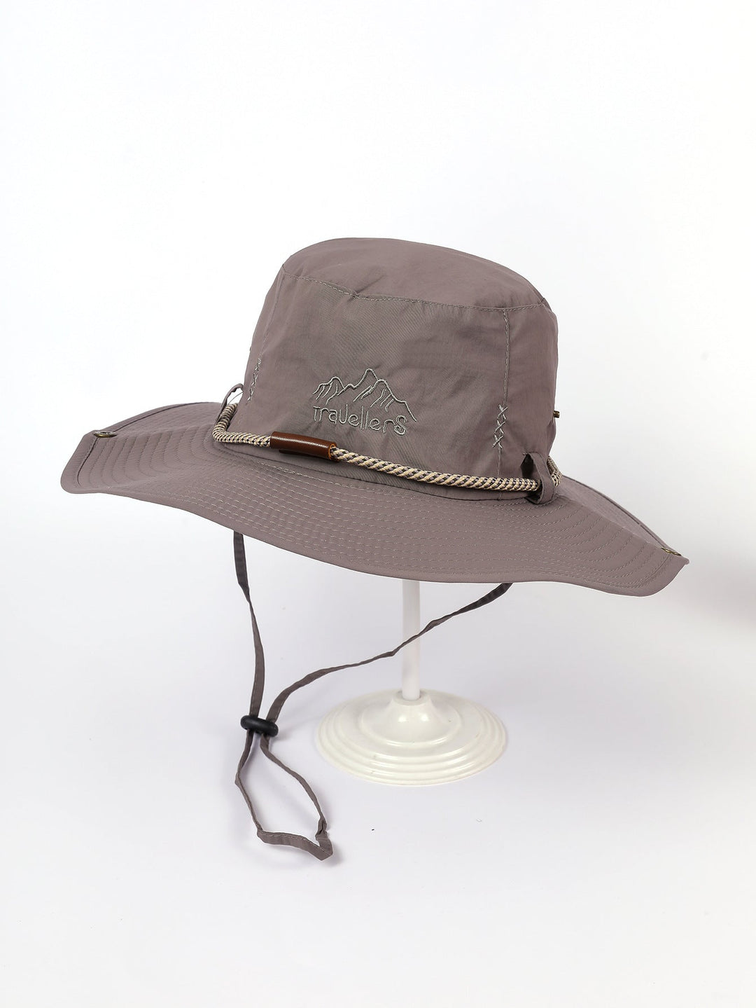 Damen Sonnenhut mit breiter Krempe und integriertem Nackenband W&W Mode