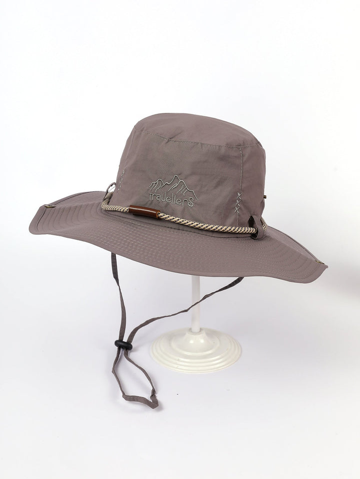 Damen Sonnenhut mit breiter Krempe und integriertem Nackenband W&W Mode