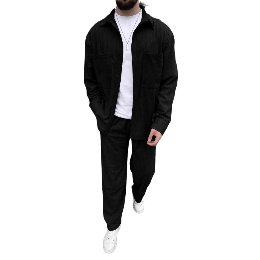 Herren Freizeitanzug mit modischem Streifenmuster und praktischen Taschen WW