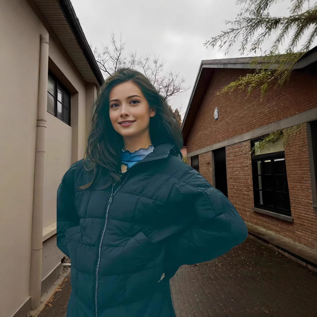 Damen Steppjacke mit hohem Kragen und praktischem Reißverschluss WW