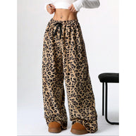 Damen Bequeme Hosen mit Leopardenmuster WW