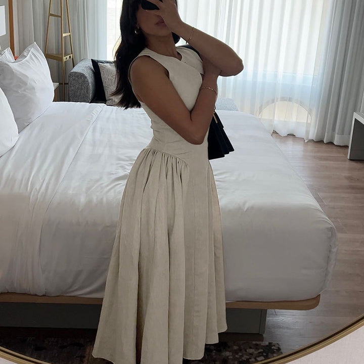 Damen Midi-Kleid mit schickem Schlüsselaugen-Ausschnitt und elegantem Rock W&W Mode