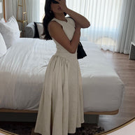 Damen Midi-Kleid mit schickem Schlüsselaugen-Ausschnitt und elegantem Rock W&W