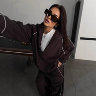 Damen Sportliches Fleece-Set mit hochgeschlossenem Kragen WW