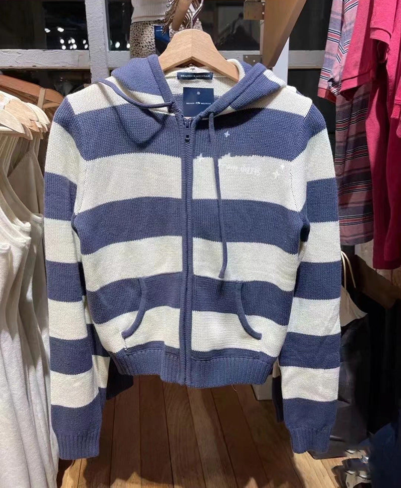 WW | Strickjacke mit Kapuze und Reißverschluss