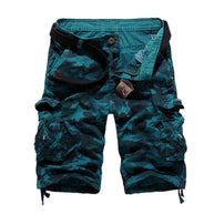 Herren Camo Cargo-Shorts mit mehreren Taschen und verstellbarem Bund WW