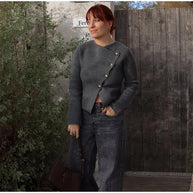 Damen Schickes Blazer-Kleid mit goldenen Knöpfen WW