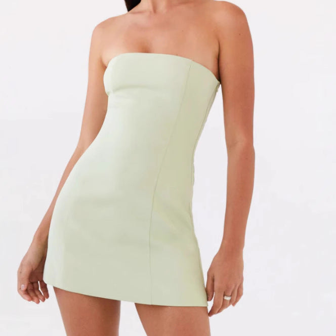 Damen Strapless Minikleid mit figurbetontem Schnitt und elegantem Textilfinish WW