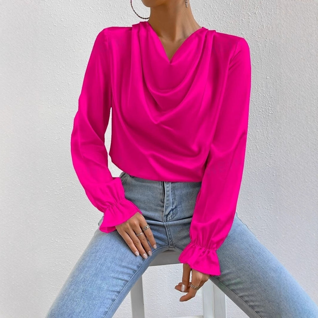 WW | Satin Langarmbluse Top