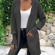 Damen Strickjacke mit geripptem Saum und praktischen Taschen WW