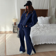 Damen Sportliche Sweatjacke und Jogginghose-Set WW