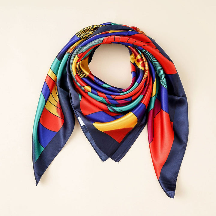 Damen Seidenschal mit modernem grafischen Design W&W Mode