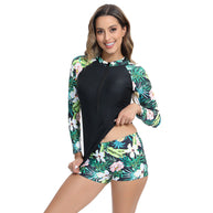 Damen Sportliche UV-Schutz Rashguard mit Shorts WW