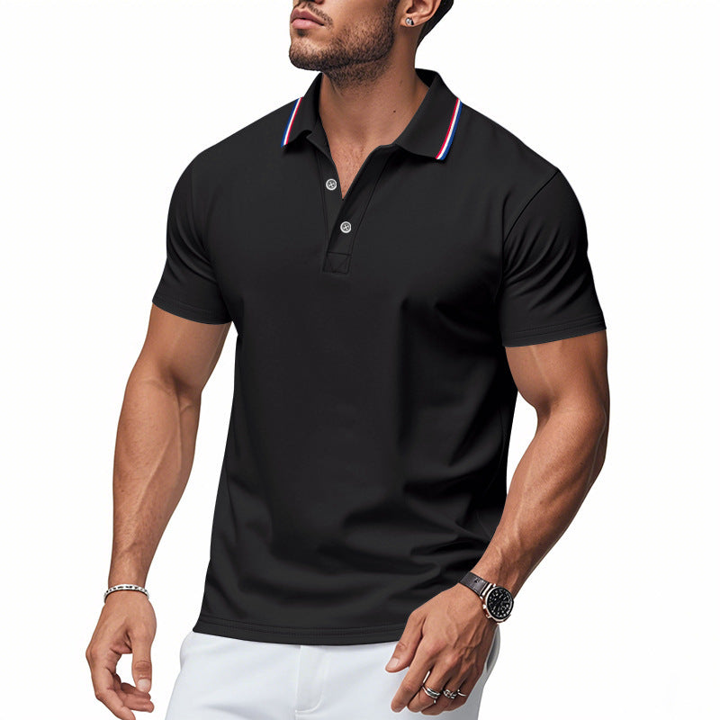 Herren modisches Poloshirt mit kontrastierendem Kragen und atmungsaktivem Material WW