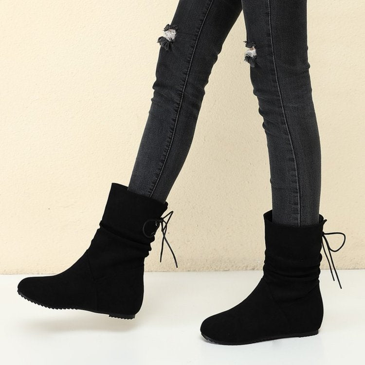 Damen Stiefeletten mit elastischen Falten und rutschfester Sohle W&W Mode