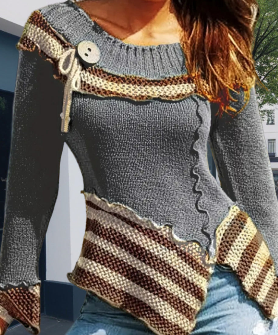 Damen Strickpullover mit kunstvollem Design und eleganten Details WW