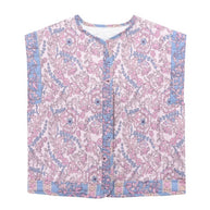 Damen gesteppte Weste mit floralem Design und praktischen Taschen W&W