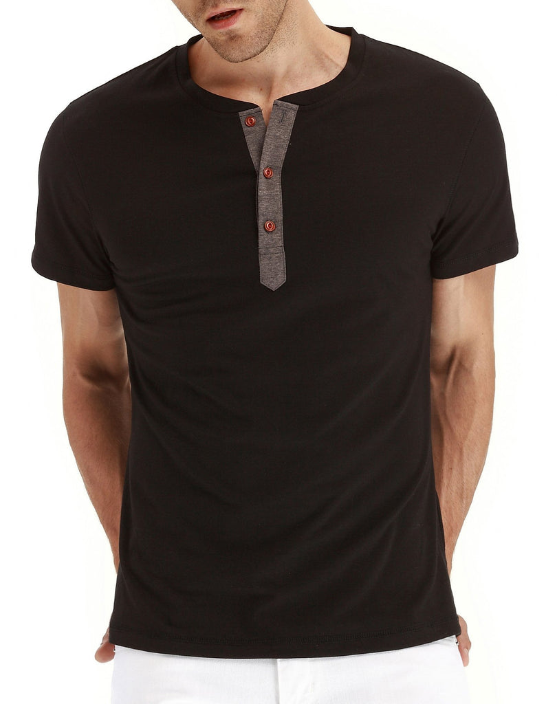 Herren Kurzarmshirt mit modischem Henley-Kragen WW