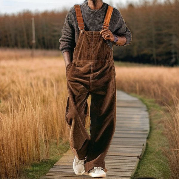 Herren Lässige Latzhose aus Cord mit ergonomischem Schnitt WW