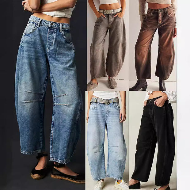 Damen Baggy-Jeans im Modernen Stil WW