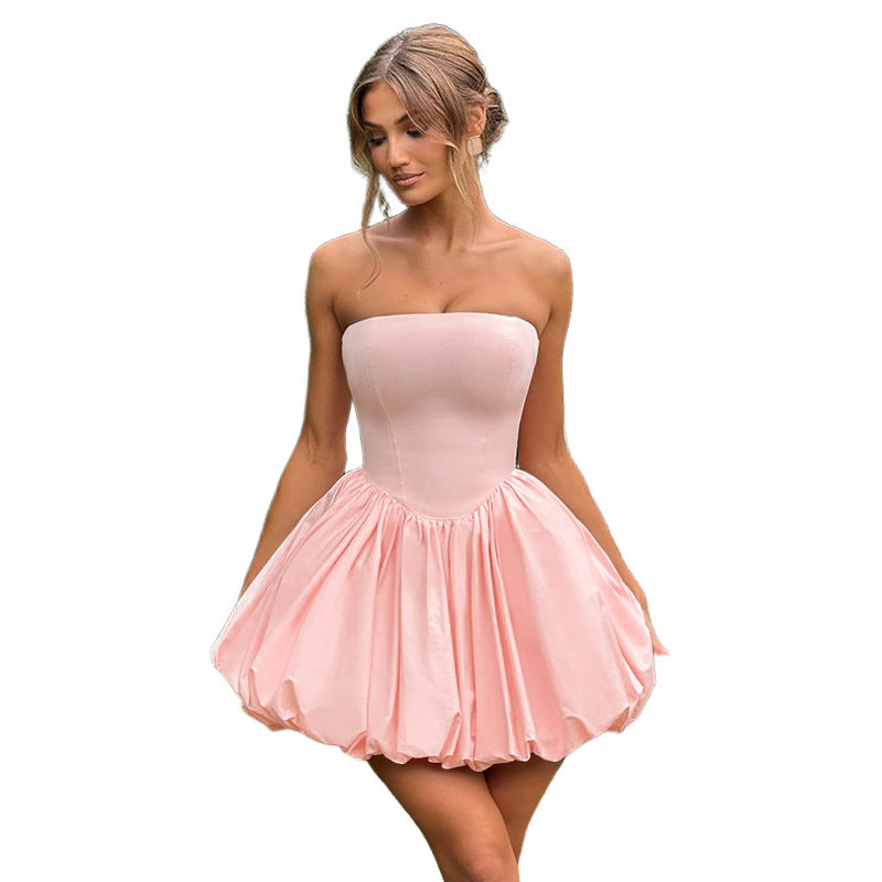 Damen Strapless Ausgestelltes Bubble Kleid WW