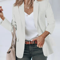 Damen lässiger Blazer mit elegantem Schnitt und praktischen Taschen WW