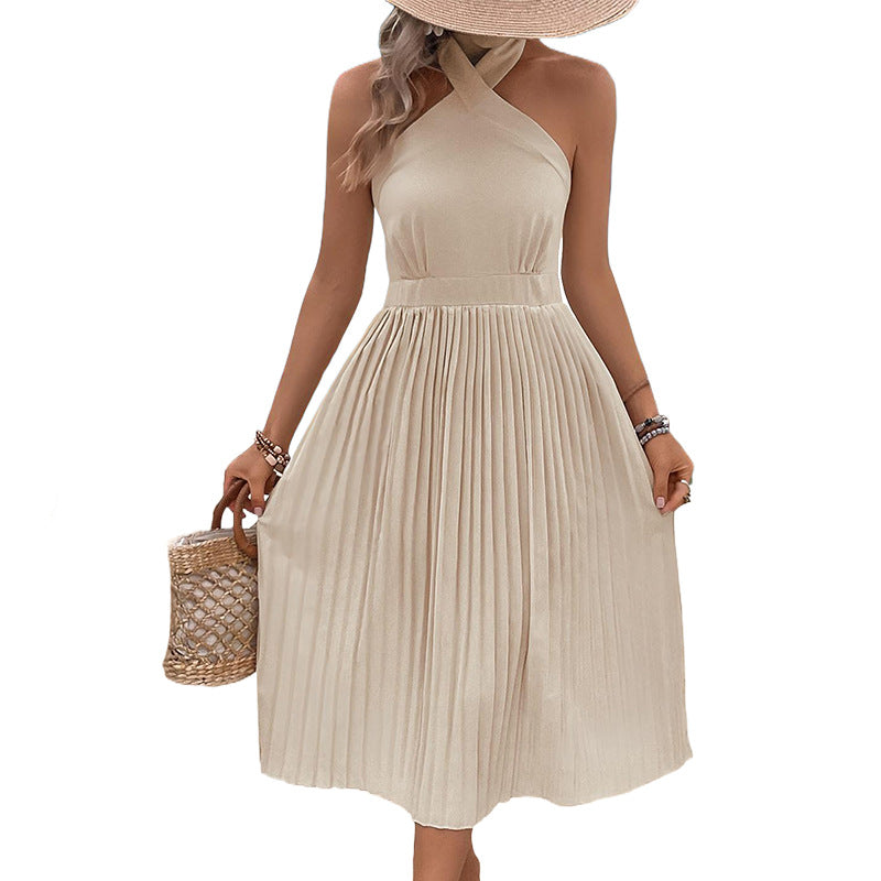 Damen Midikleid mit schickem asymmetrischem Design und plissiertem Rock WW