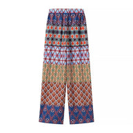 Damen weite Druckhose mit elastischem Bund und modischem Design WW