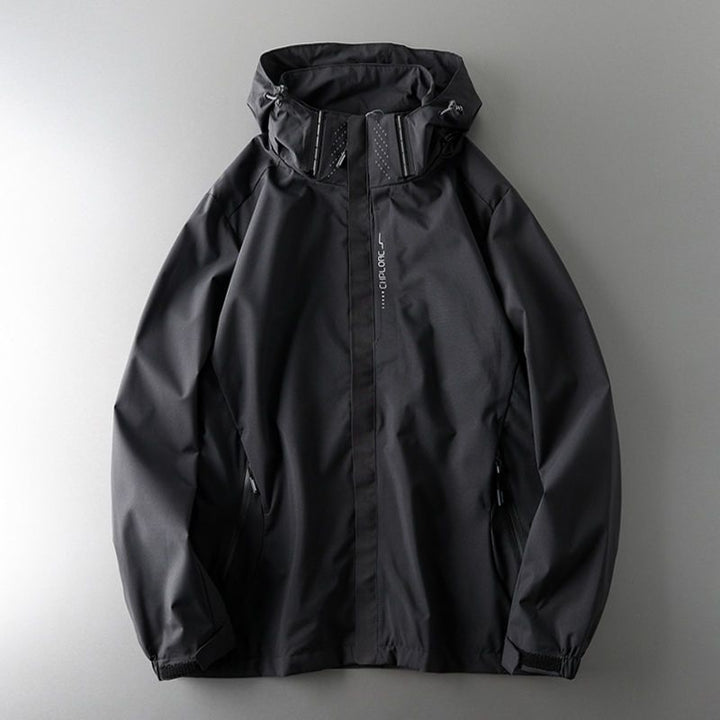 Unisex-Jacke mit Kapuze aus wasserabweisendem Material