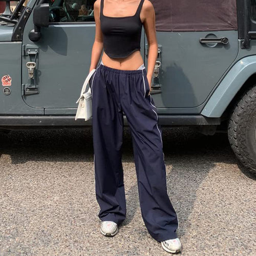 Damen Sportliche Hose mit weitem Schnitt und elastischem Bund WW